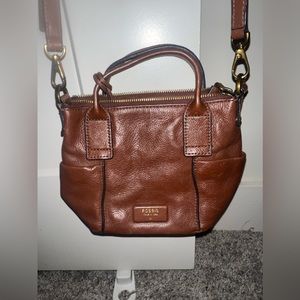Brown leather Fossil crossbody